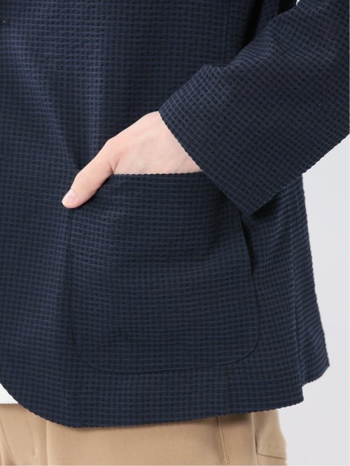 ドットエア サッカーチェック 2ボタン シャツジャケット