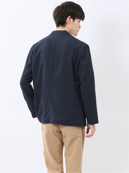 ドットエア サッカーチェック 2ボタン シャツジャケット