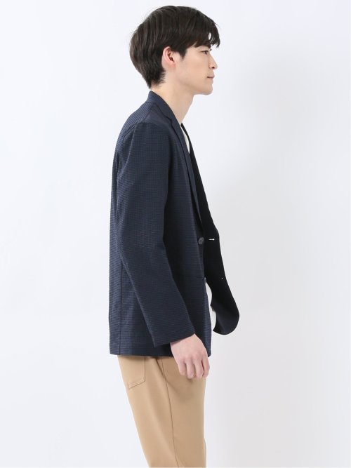 ドットエア サッカーチェック 2ボタン シャツジャケット