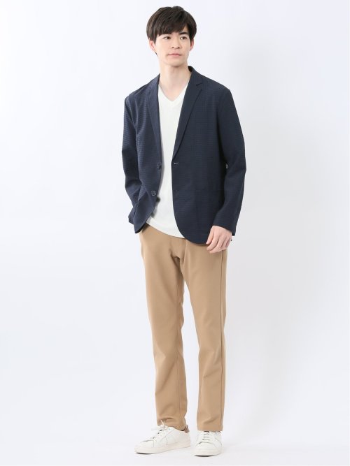 ドットエア サッカーチェック 2ボタン シャツジャケット