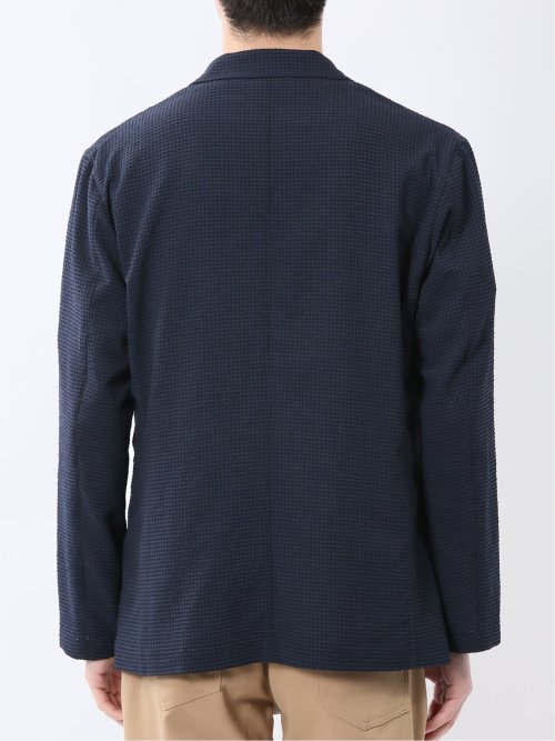 ドットエア サッカーチェック 2ボタン シャツジャケット