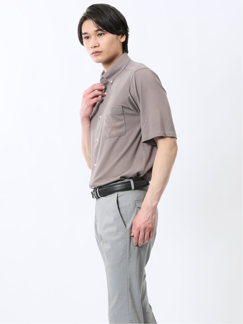 ストレッチ ボタンダウン 半袖シャツ