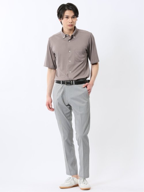 ストレッチ ボタンダウン 半袖シャツ