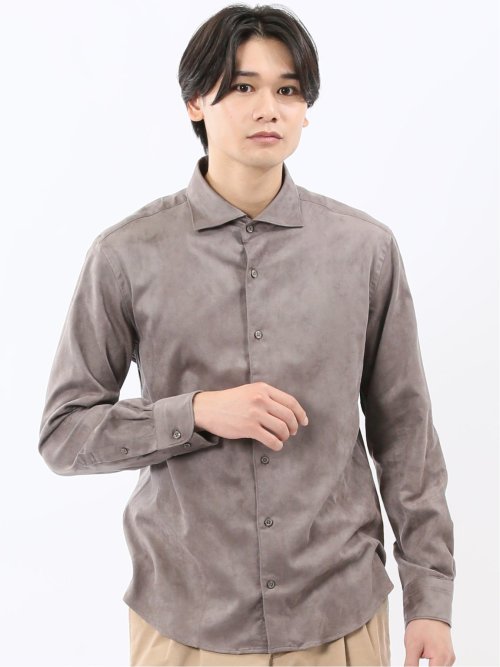 起毛 カッタウェイ長袖シャツ