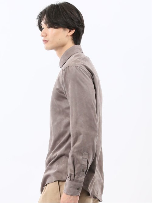 起毛 カッタウェイ長袖シャツ