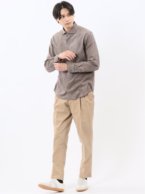 起毛 カッタウェイ長袖シャツ