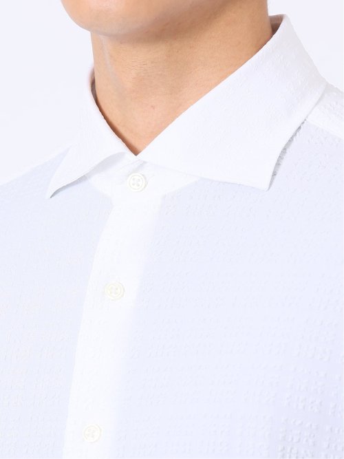 ストレッチ ブロックサッカー カッタウェイ 長袖 シャツ