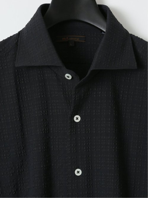 ストレッチ ブロックサッカー カッタウェイ 長袖 シャツ