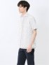 メッシュ 小花プリント カッタウェイ半袖シャツ