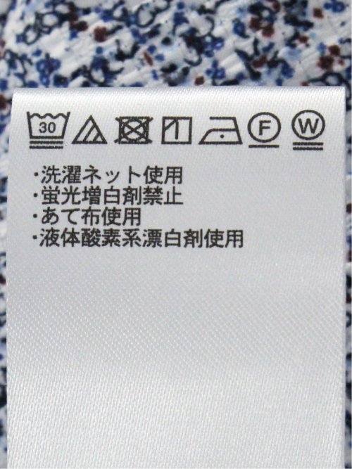 メッシュ 小花プリント カッタウェイ半袖シャツ