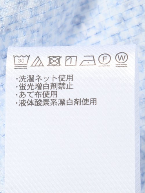 メッシュ 小花プリント カッタウェイ半袖シャツ