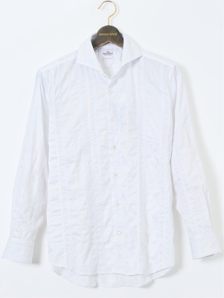 【大きいサイズ】ガリポリカミチェリア/GALLIPOLI camiceria 綿刺繍 カッタウェイ長袖シャツ