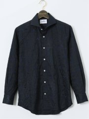 【大きいサイズ】ガリポリカミチェリア/GALLIPOLI camiceria 綿刺繍 カッタウェイ長袖シャツ