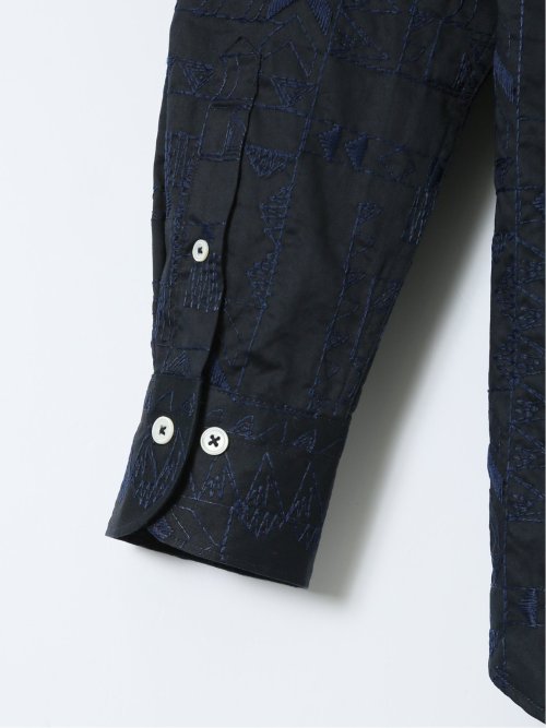 【大きいサイズ】ガリポリカミチェリア/GALLIPOLI camiceria 綿刺繍 カッタウェイ長袖シャツ