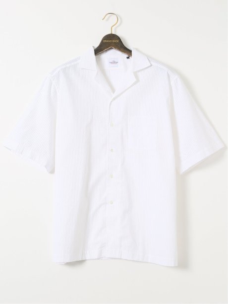 【大きいサイズ】ガリポリカミチェリア/GALLIPOLI camiceria パイルサッカー オープンカラー 半袖 シャツ