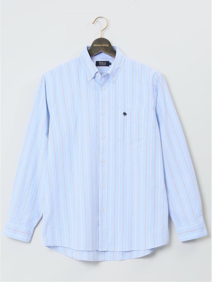 エトロ 白と青のストライプ ボタンダウンシャツ （ラルフローレン  