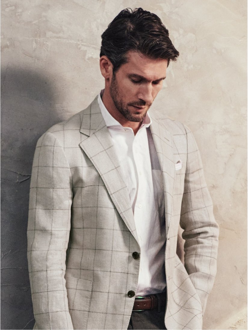 リネン混シャンブレーワンピースカラー長袖シャツ M 01白 トップス Taka Q Online Shop タカキューオンラインショップ 公式通販