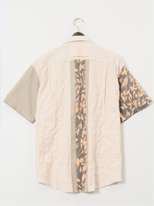 【大きいサイズ】カステルバジャック/CASTELBAJAC ストレッチ 異素材切替 半袖シャツ