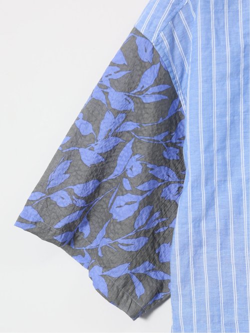 【大きいサイズ】カステルバジャック/CASTELBAJAC ストレッチ 異素材切替 半袖シャツ