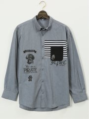 【大きいサイズ】カステルバジャック/CASTELBAJAC 綿ブロード ボタンダウン 長袖 シャツ