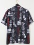 【大きいサイズ】カステルバジャック/CASTELBAJAC ストレッチ 総柄 プリント レギュラーカラー 半袖 シャツ
