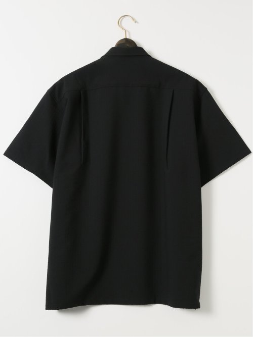 【大きいサイズ】カステルバジャック/CASTELBAJAC ストレッチ サッカー 切替 レギュラーカラー 半袖 シャツ