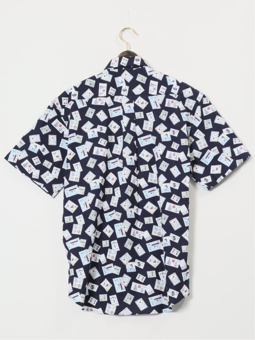 【大きいサイズ】CLASSIC THE BROWNS 日本製 綿リップル ボタンダウン半袖シャツ