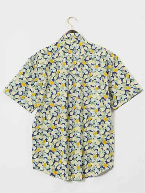 【大きいサイズ】CLASSIC THE BROWNS 日本製 綿リップル ボタンダウン半袖シャツ