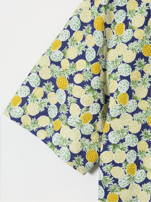 【大きいサイズ】CLASSIC THE BROWNS 日本製 綿リップル ボタンダウン半袖シャツ