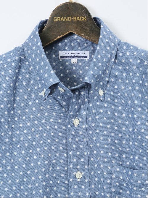 【大きいサイズ】CLASSIC THE BROWNS 日本製 綿ガーゼ ボタンダウン長袖シャツ