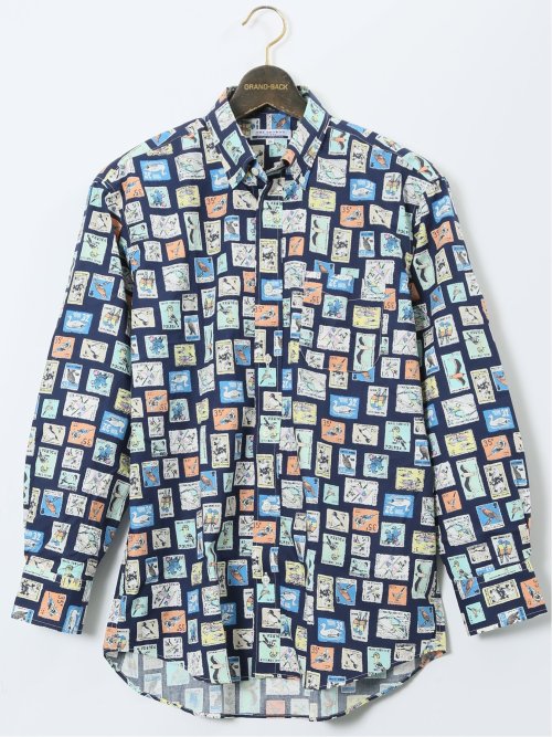 【大きいサイズ】CLASSIC THE BROWNS 日本製 綿ブロード ボタンダウン長袖シャツ