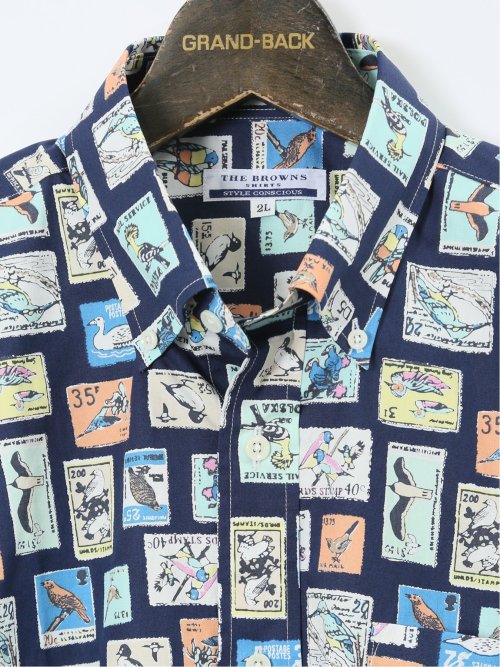 【大きいサイズ】CLASSIC THE BROWNS 日本製 綿ブロード ボタンダウン長袖シャツ