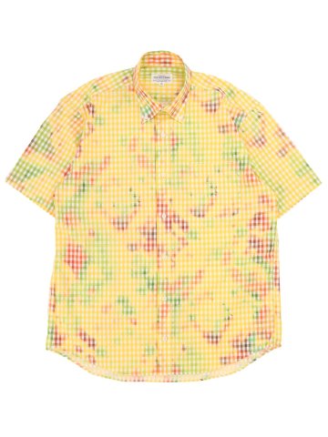 【大きいサイズ】グランバック/GRAND-BACK ギンガムチェック柄 ボタンダウン半袖シャツ