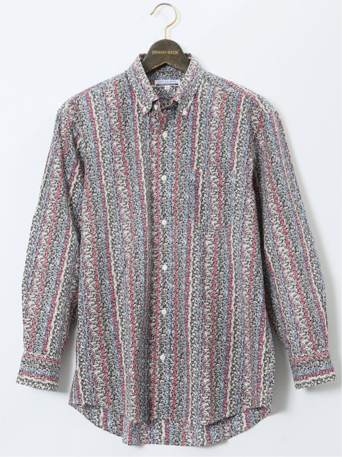 【大きいサイズ】CLASSIC THE BROWNS 日本製 綿リップル ボタンダウン長袖シャツ