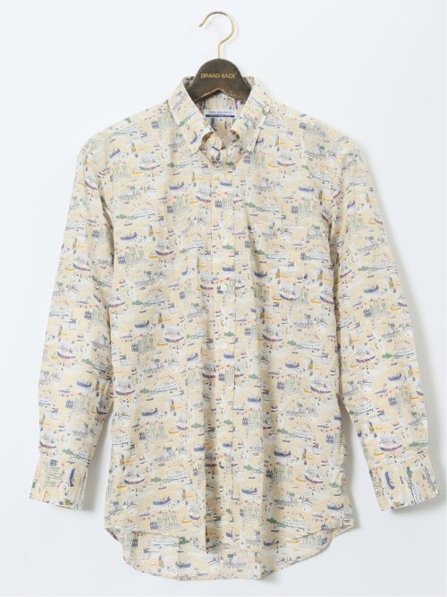 【大きいサイズ】CLASSIC THE BROWNS 日本製 綿ローン ボタンダウン長袖シャツ