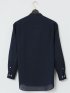 【大きいサイズ】CLASSIC THE BROWNS 日本製 綿無地ウェーブ バンドカラー長袖シャツ
