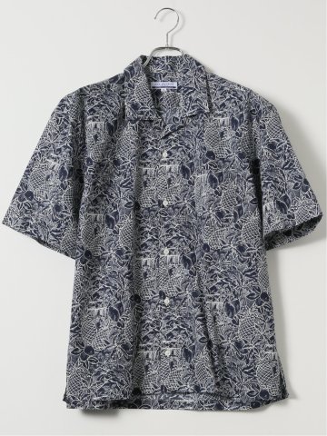 【大きいサイズ】CLASSIC THE BROWNS 日本製 綿 ストレッチ オープンカラー 半袖 シャツ