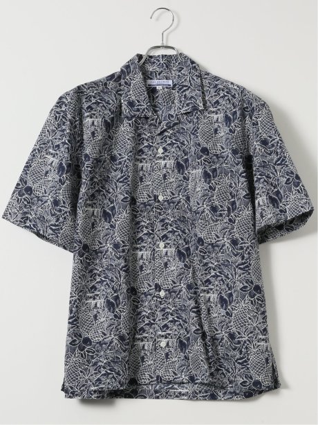【大きいサイズ】CLASSIC THE BROWNS 日本製 綿 ストレッチ オープンカラー 半袖 シャツ