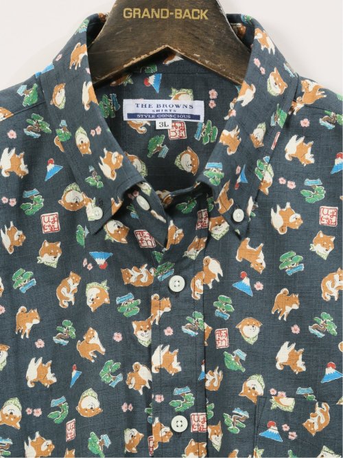 【大きいサイズ】CLASSIC THE BROWNS 日本製 綿100% ボタンダウン長袖シャツ