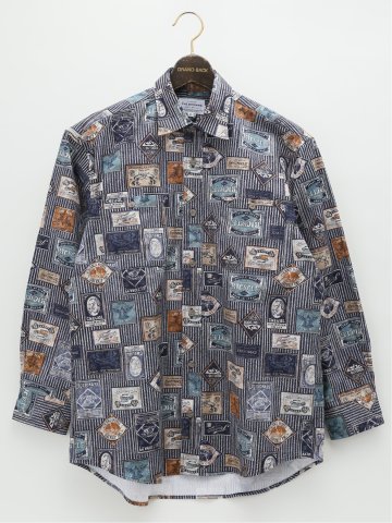 【大きいサイズ】CLASSIC THE BROWNS 日本製 綿ハンプ レギュラーカラー長袖シャツ