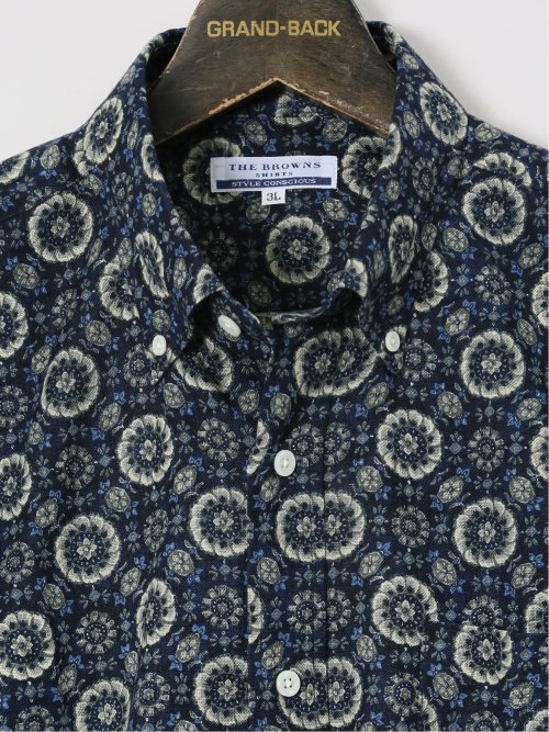 【大きいサイズ】CLASSIC THE BROWNS 日本製 綿100% ボタンダウン長袖シャツ