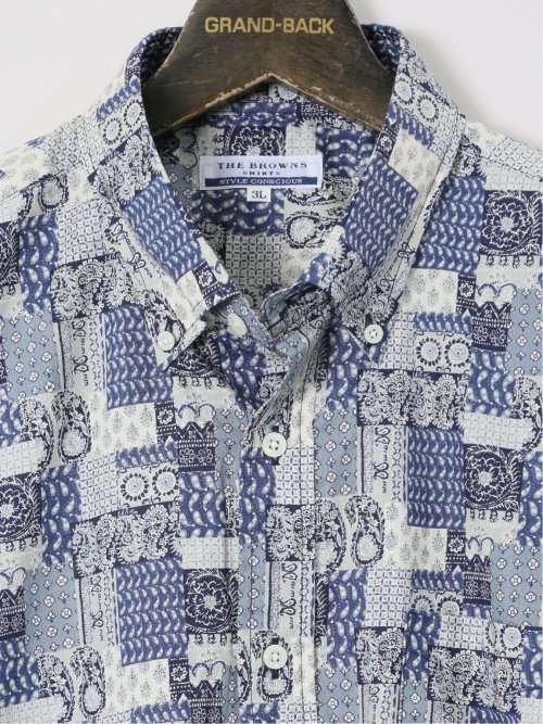 【大きいサイズ】CLASSIC THE BROWNS 日本製 綿100% ボタンダウン長袖シャツ
