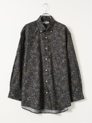 【大きいサイズ】クラシック ザ ブラウンズ シャツ メンズ 長袖 日本製 綿 ビエラ 花柄 プリント ボタンダウン