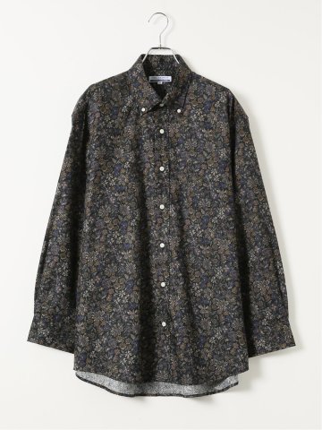 【大きいサイズ】クラシック ザ ブラウンズ シャツ メンズ 長袖 日本製 綿 コットン ビエラ 花柄 プリント ボタンダウン