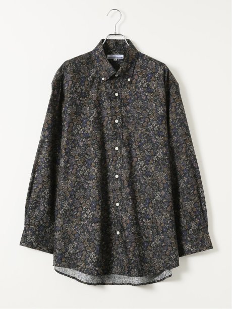 【大きいサイズ】クラシック ザ ブラウンズ シャツ メンズ 長袖 日本製 綿 ビエラ 花柄 プリント ボタンダウン