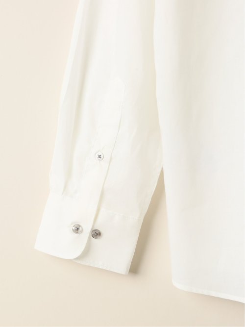 コットンタイプライター カッタウェイ長袖シャツ アイボリー