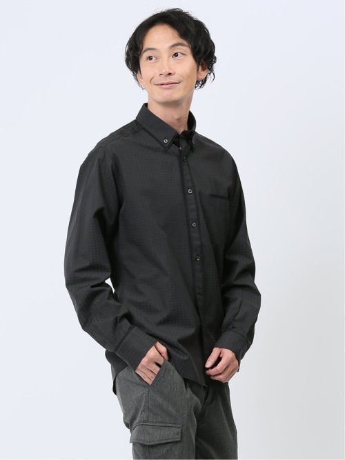 ドビー 二枚衿ボタンダウン長袖シャツ