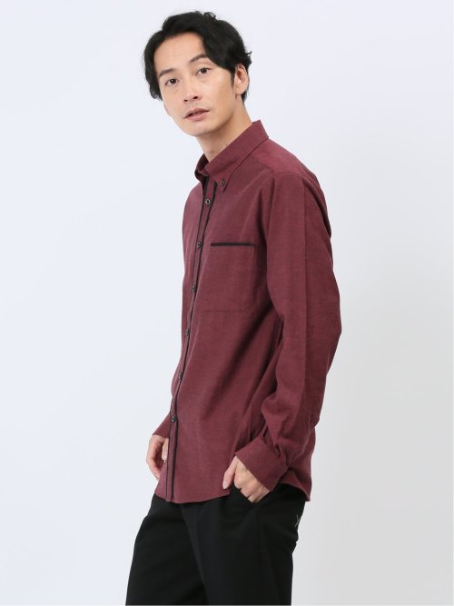 フランネルツイル ボタンダウン長袖シャツ