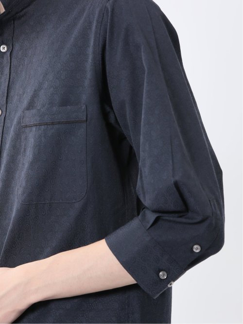 ペイズリードビー スタンドカラー7分袖シャツ