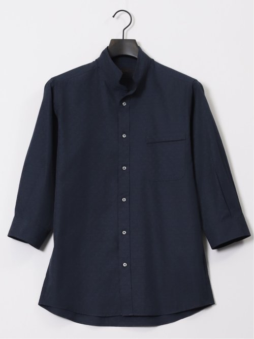 ペイズリードビー スタンドカラー7分袖シャツ